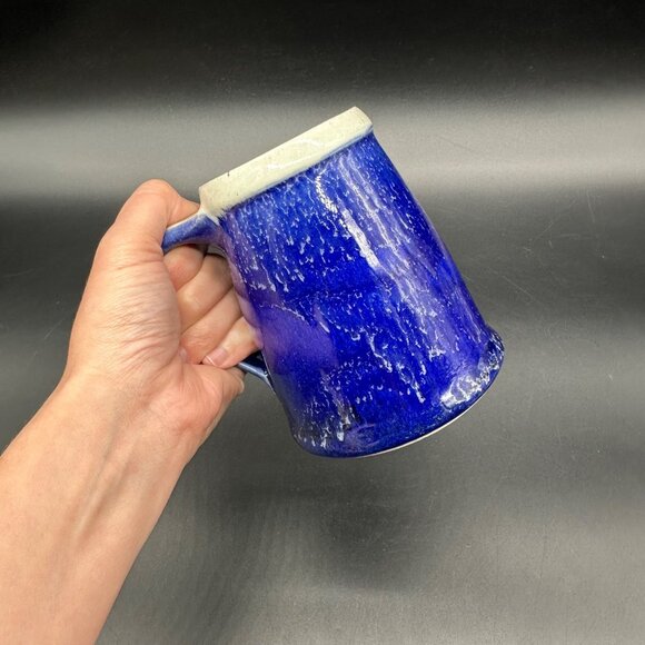 Vintage Art Pottery Mug Whitefish Montana Blue Drip Glaze 2004 Handmade Cup - Picture 11 of 11